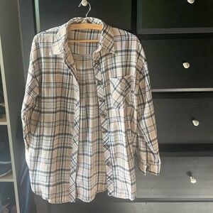 Plaid Lightweight Flannel Button down
